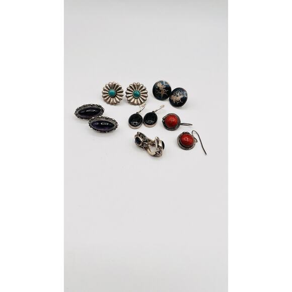 Lot Of Sterling Silver 925 Earrings Damaged Broken For Craft Jewelry Making ASIS - Picture 1 of 8